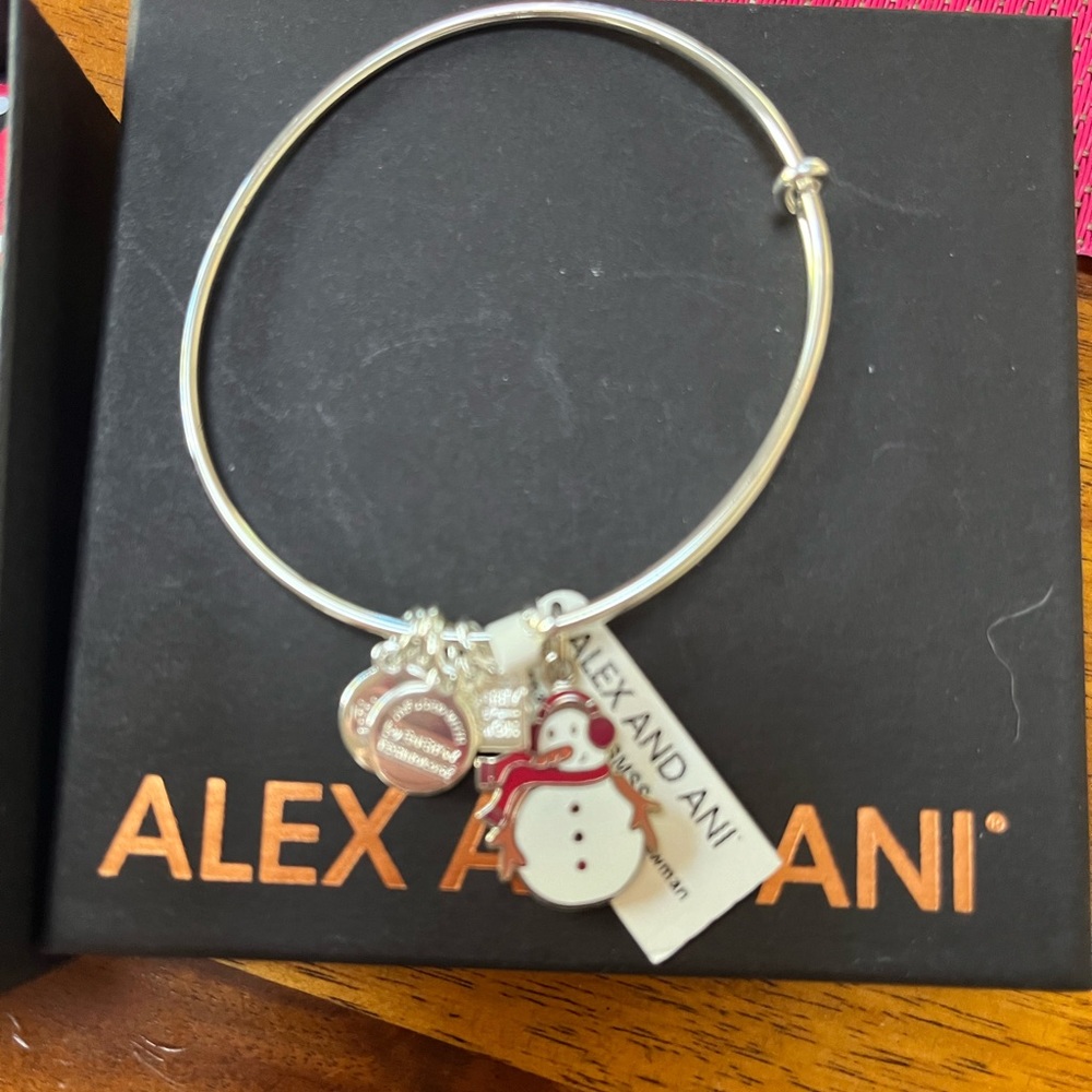 Alex & Ani Silver Bangle Snowman NIB